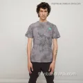 Mens Casual Tie Dye พิมพ์เสื้อยืดคอลูกเรือ